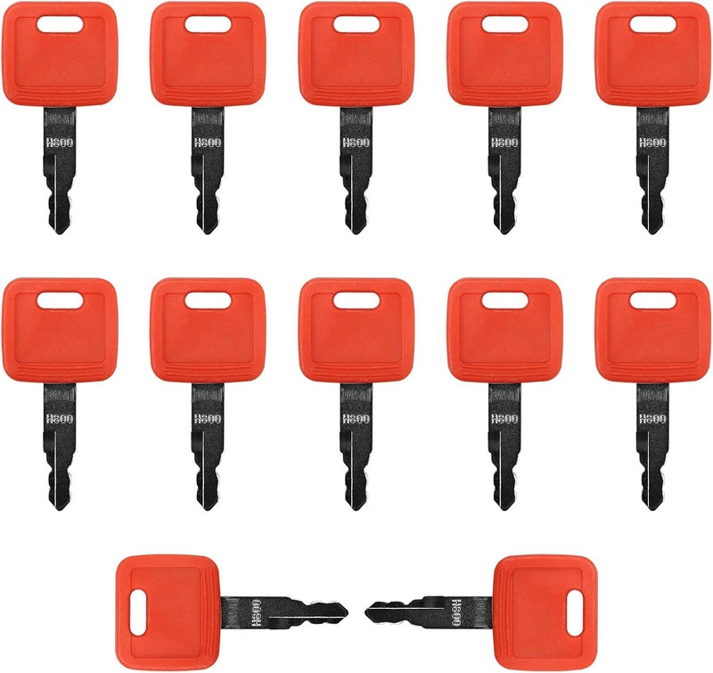 VIDABTE H800 Excavator Ignition Key, Ignition Keys for Jo-hn Deere Hita-chi Excavator Case Dozer Fiat New Ho-lland AT194969 AT147803 4286465 (12 pcs) - Image 1